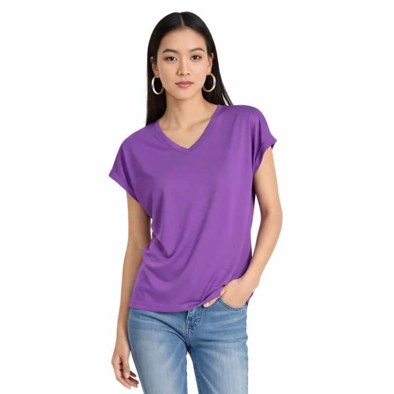 Atasan Wanita V-Neck Ungu