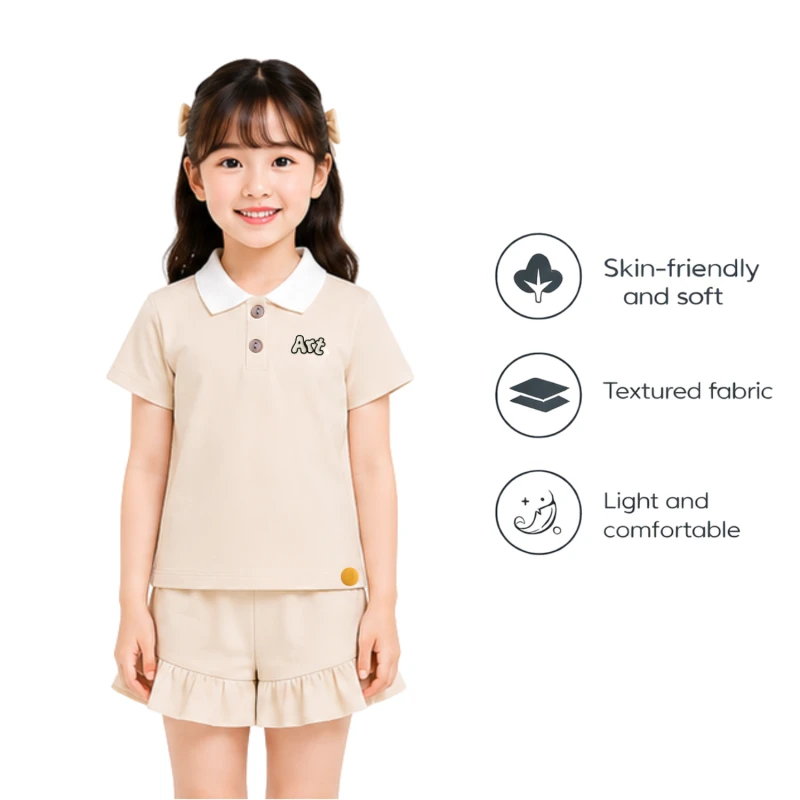 Setelan Anak Perempuan Cream Art 3005
