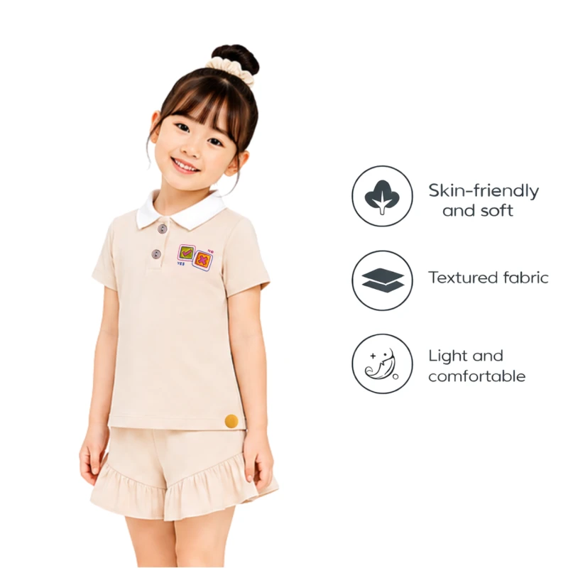 Setelan Anak Perempuan Cream 3005
