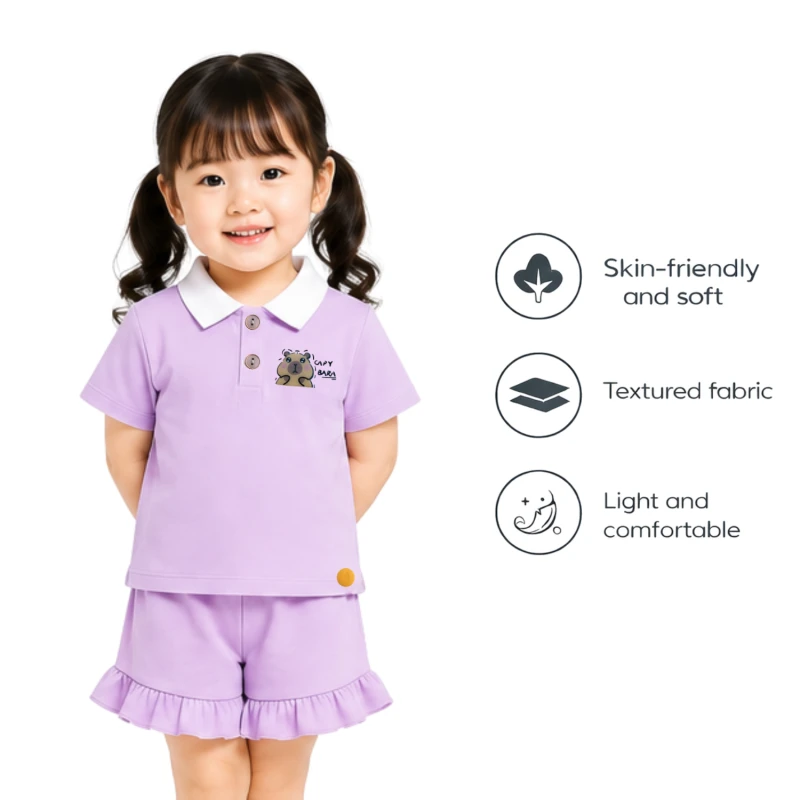 Setelan Anak Perempuan Lilac Capy Bara 3005
