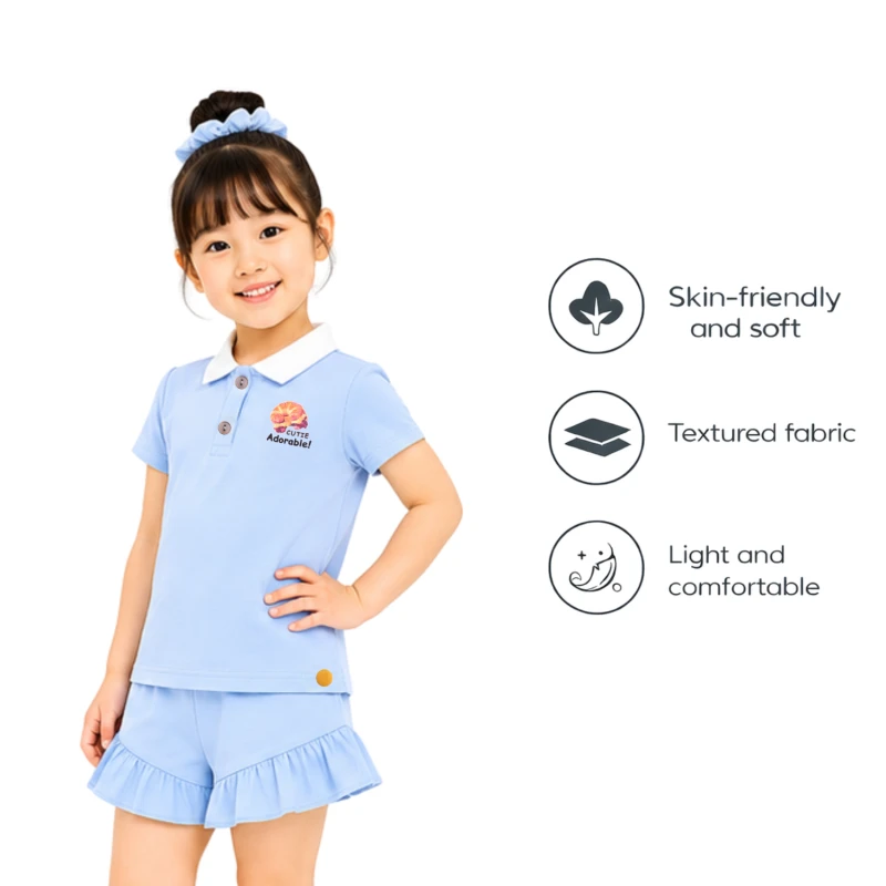 Setelan Anak Perempuan Biru Muda Cutie 3005