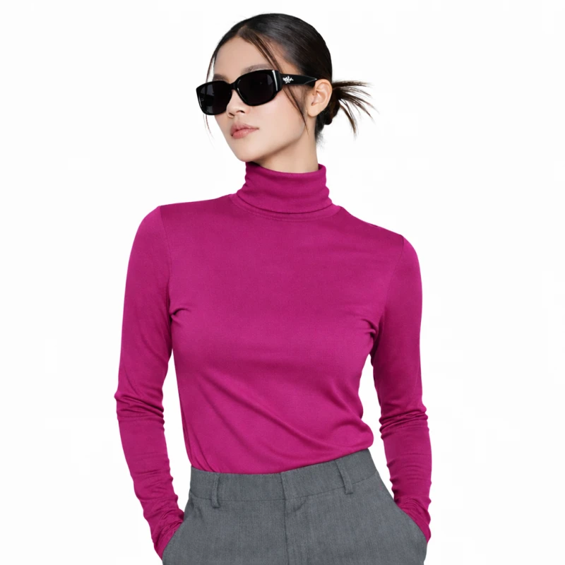 Mockneck Polos Magenta