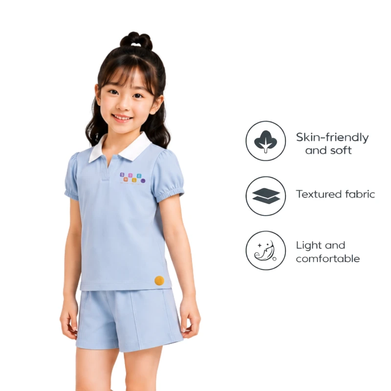 Setelan Anak Perempuan Biru Muda Happy Everyday 3004