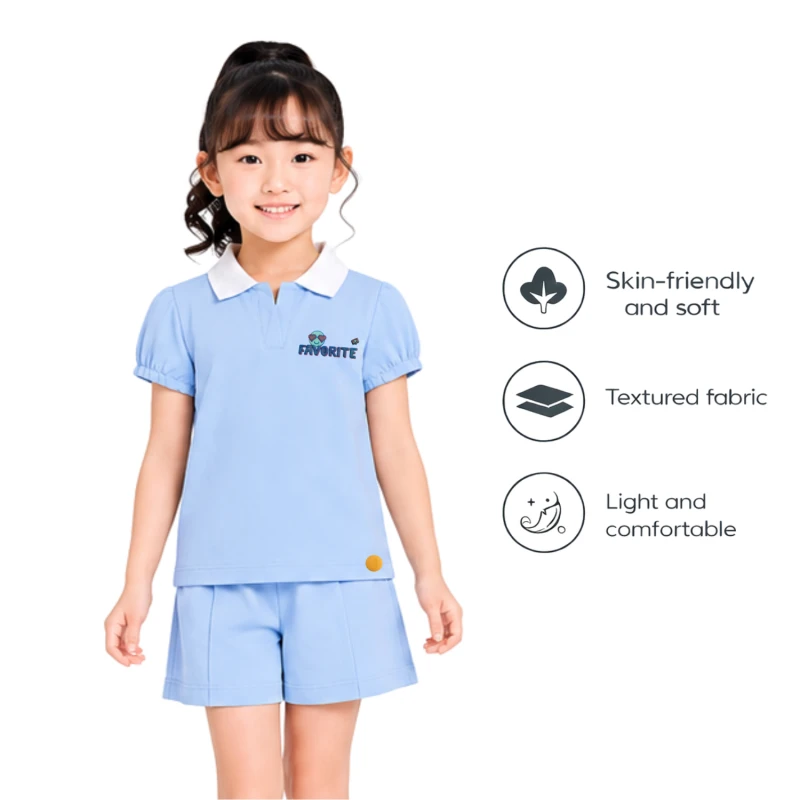 Setelan Anak Perempuan Biru Favorite 3004
