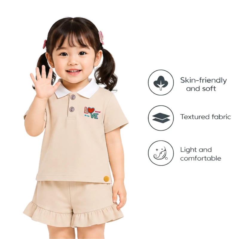 Setelan Anak Perempuan Cream Love Need 3005