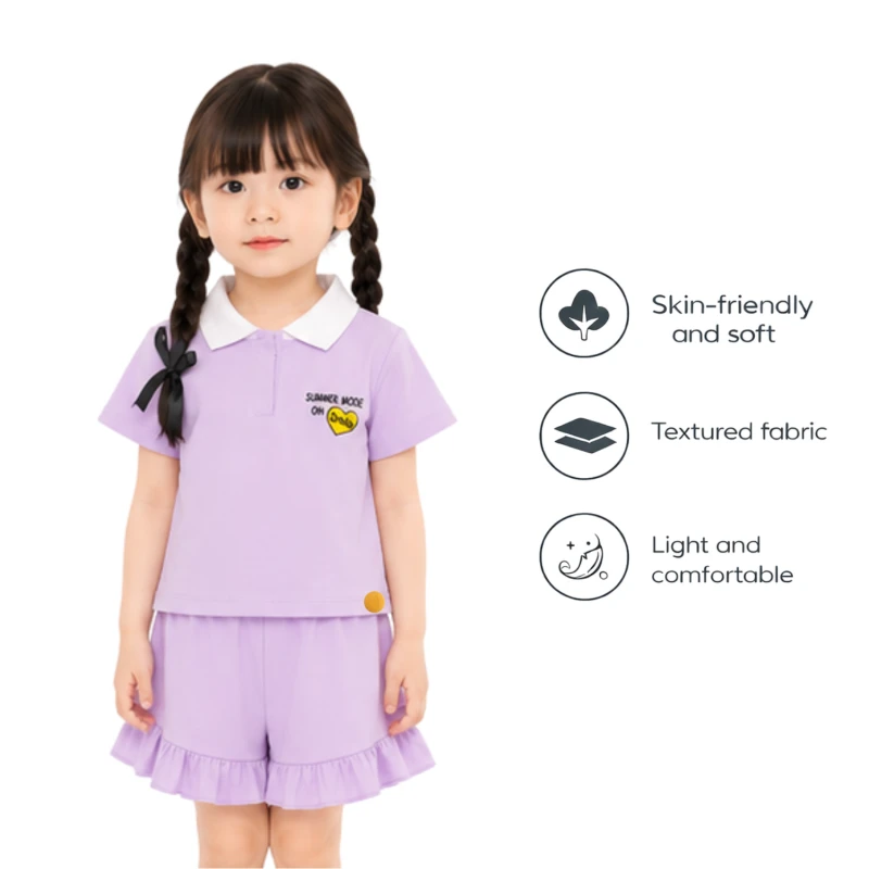 Setelan Anak Perempuan Lilac Motif Summer 