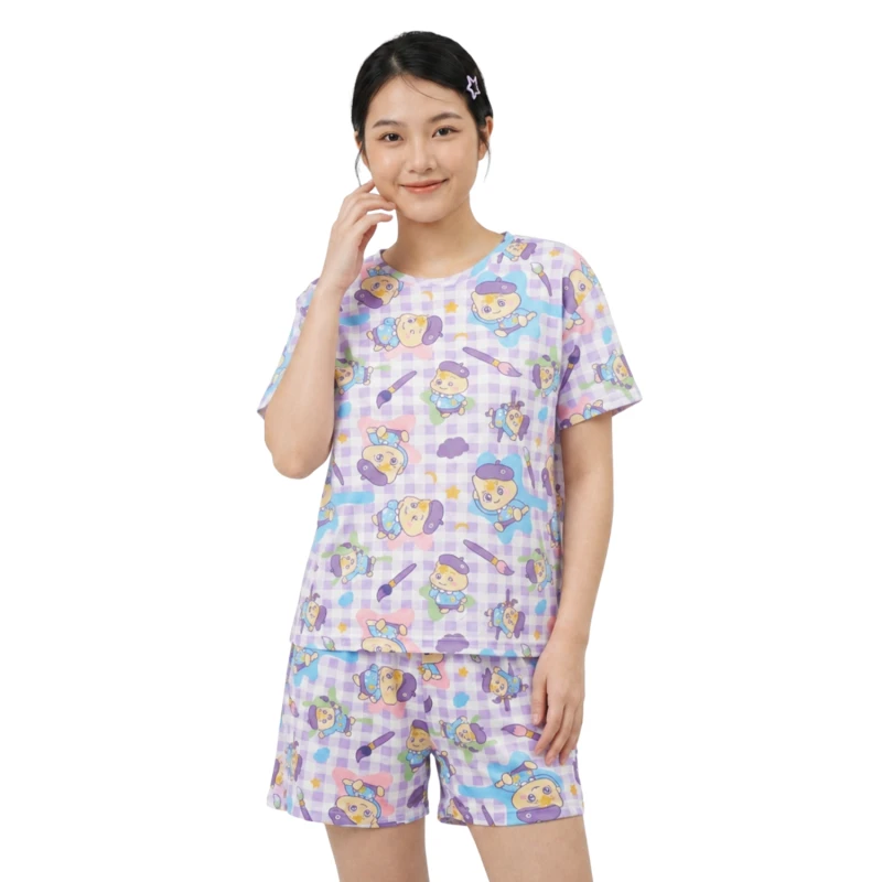 Setelan Piyama Homewear Big Size Motif Starlumi Purple Premium