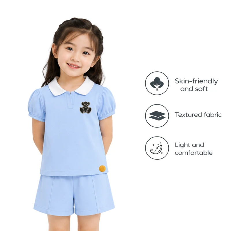 Setelan Anak Perempuan Biru No Bear 3004