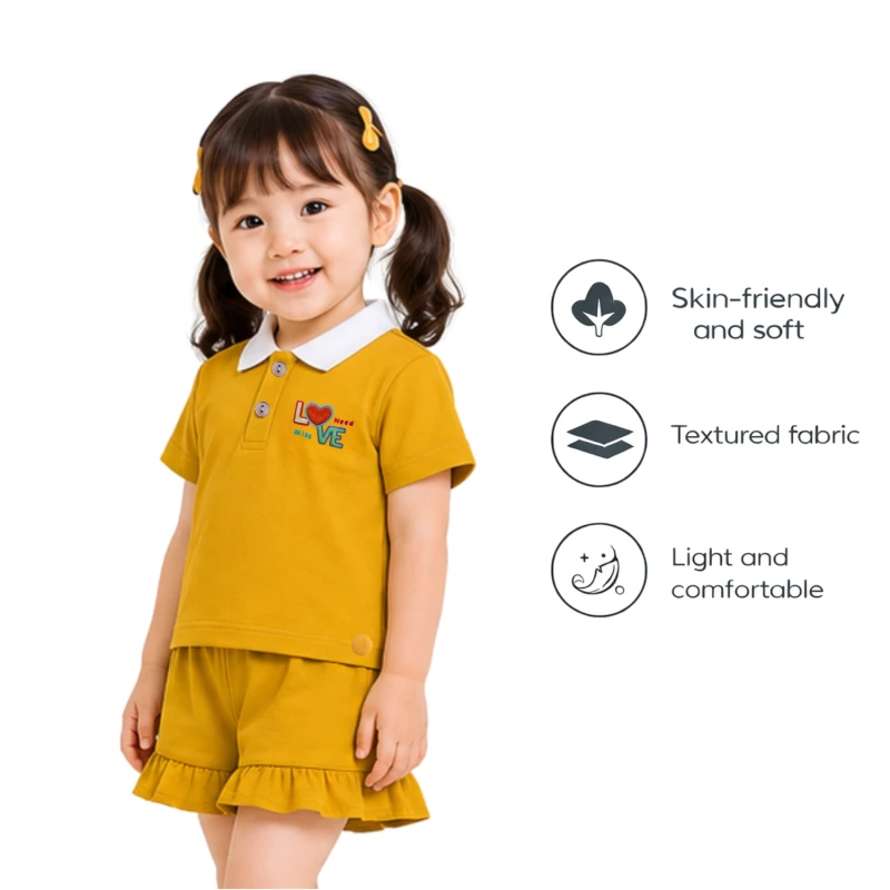 Setelan Anak Perempuan Yellow Love Need 3005