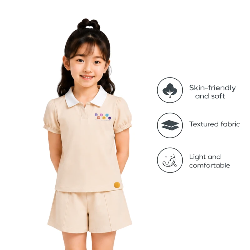 Setelan Anak Perempuan Cream Happy Everyday 3004