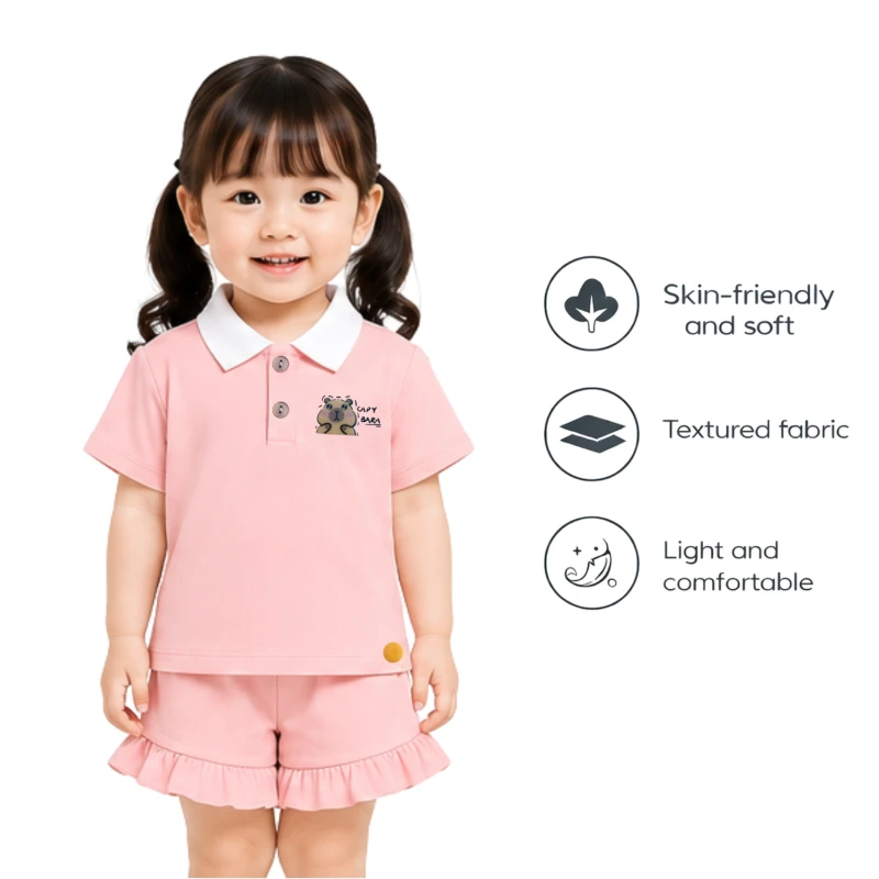 Setelan Anak Perempuan Peach Capy Bara 3005