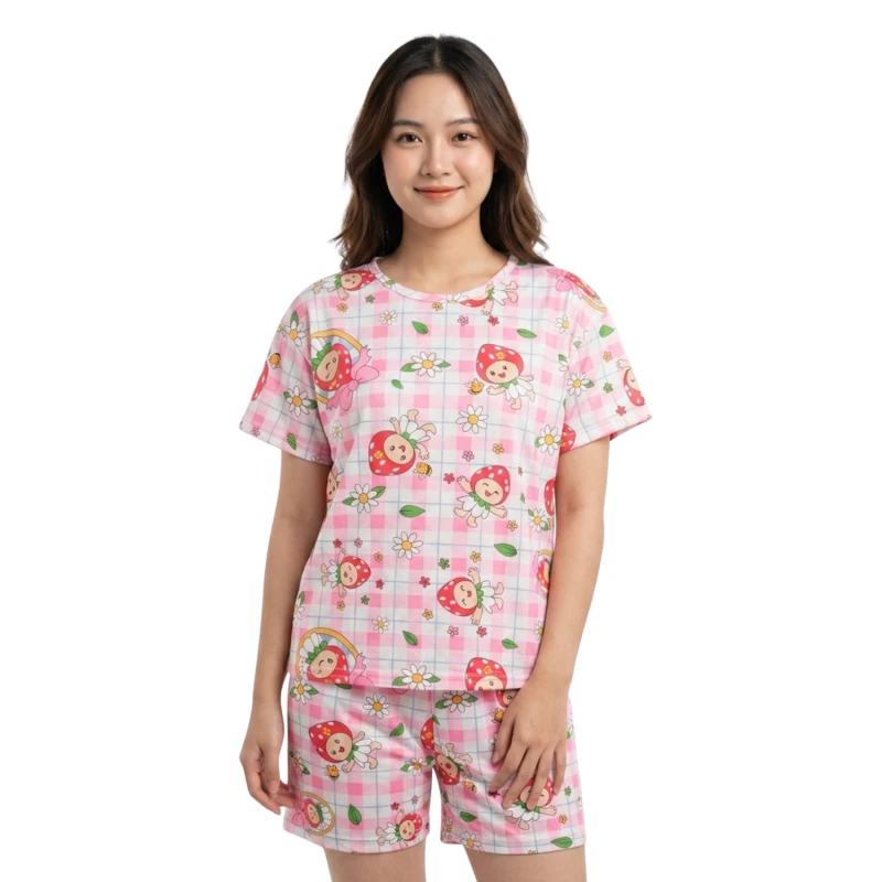 Setelan Piyama Homewear Big Size Motif Sobielala Pink Premium