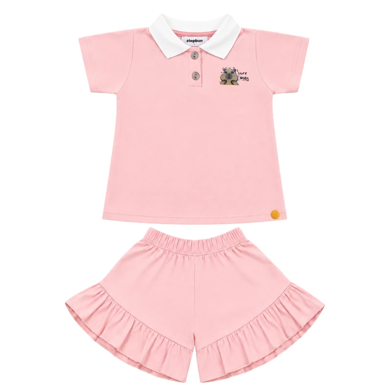 Setelan Anak Perempuan Peach Capy Bara 3005