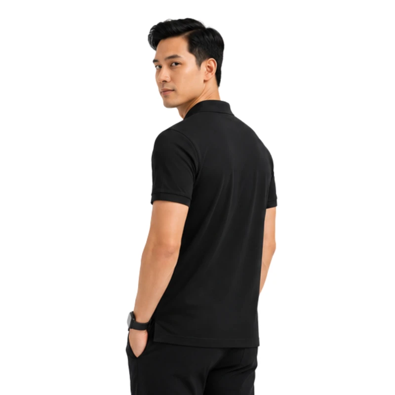 Polo Pria Shirt Black Casual 9002