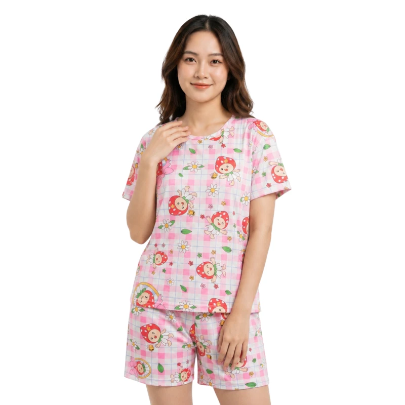 Setelan Piyama Homewear Big Size Motif Sobielala Pink Premium