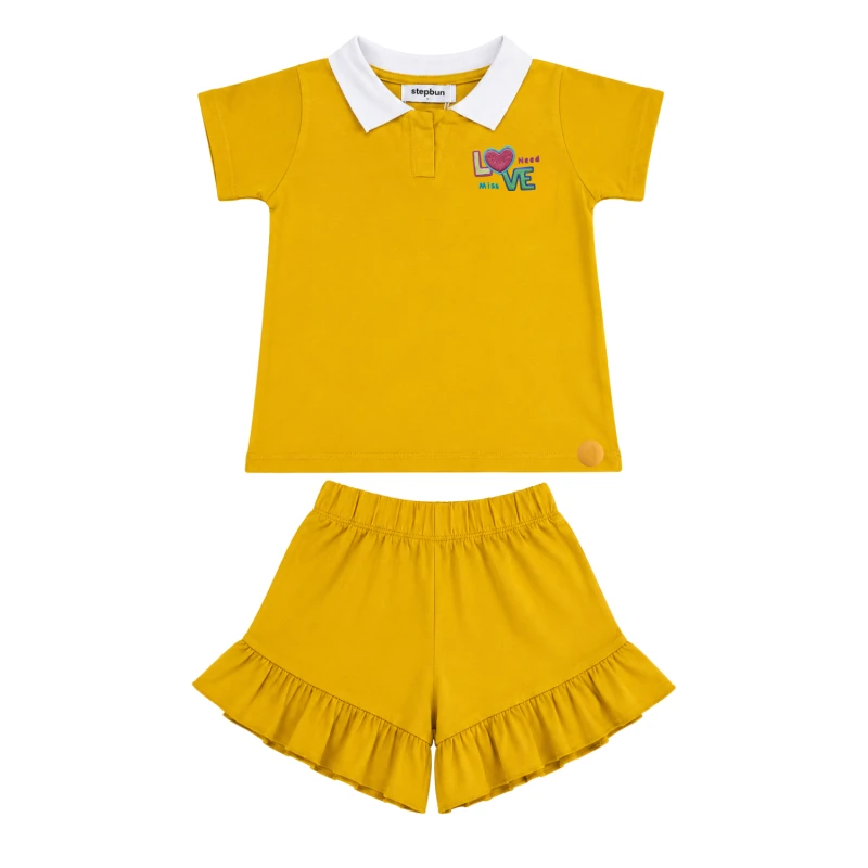 Setelan Anak Perempuan Yellow Motif Love Need