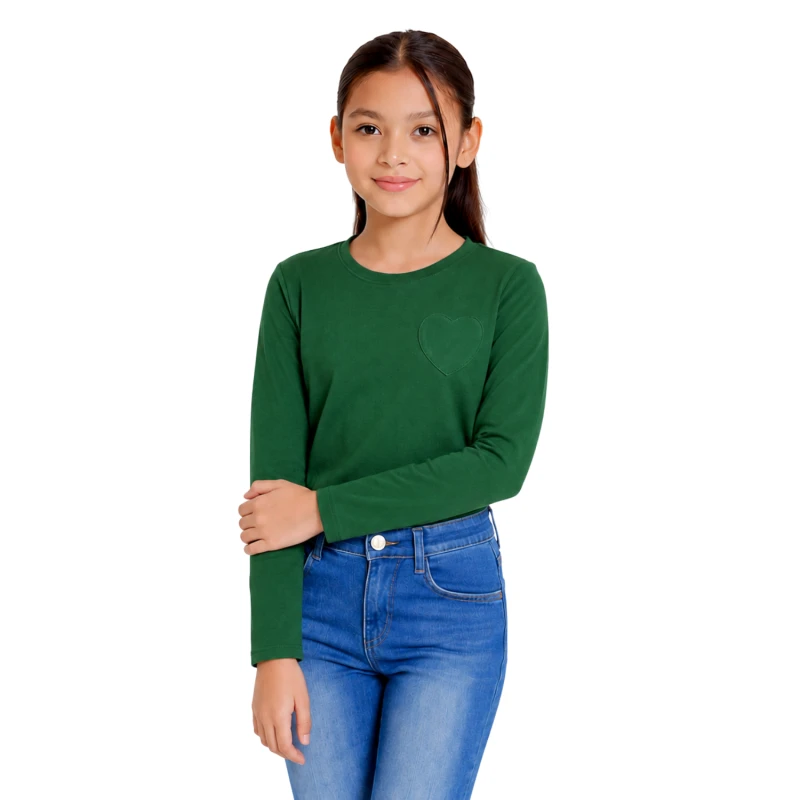 Long Sleeve Wanita Old Navy Basic Tee Green