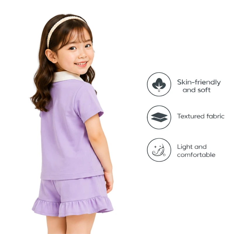 Setelan Anak Perempuan Lilac Motif Smile