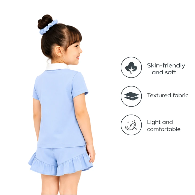 Setelan Anak Perempuan Biru Muda Angle 3005