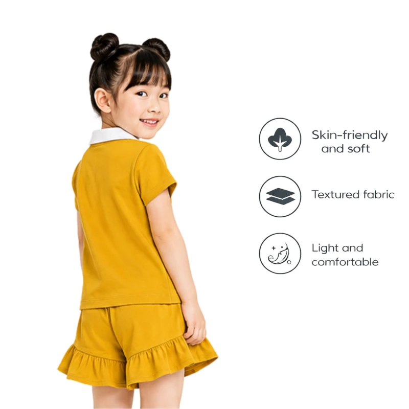 Setelan Anak Perempuan Yellow Motif Angle