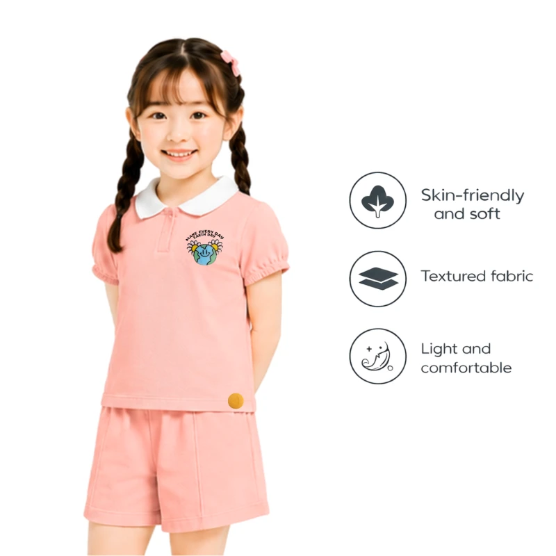 Setelan Anak Perempuan Peach Earth Day 3004