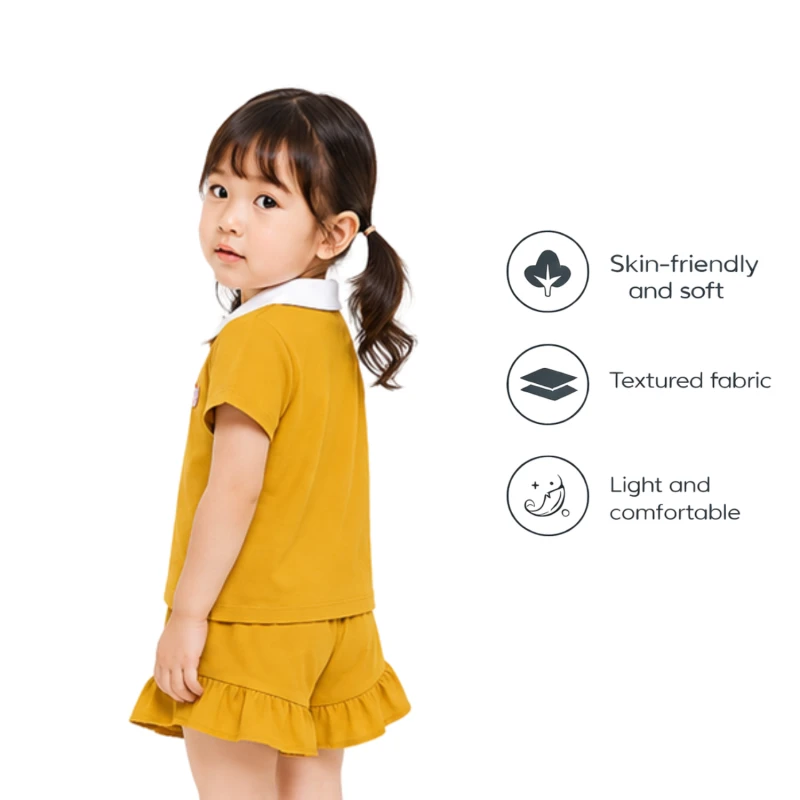 Setelan Anak Perempuan Yellow Motif Happy