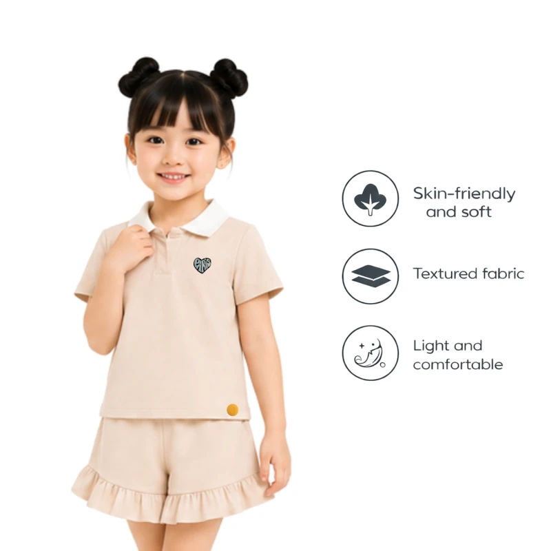 Setelan Anak Perempuan Cream Motif Paris 
