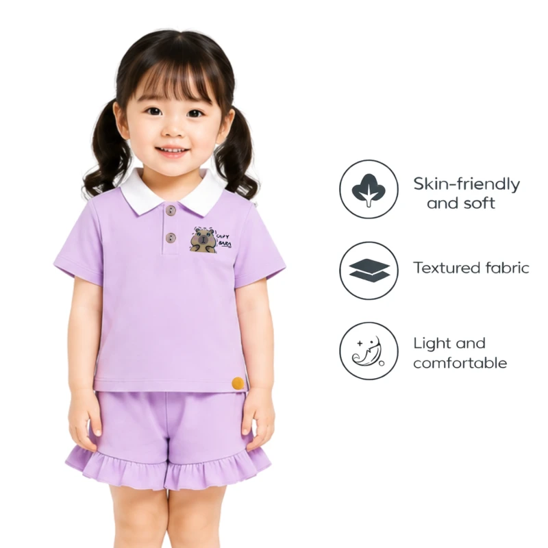 Setelan Anak Perempuan Lilac Capy Bara 3005