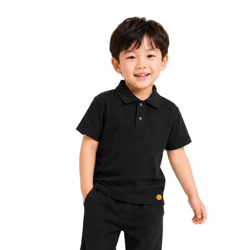 Polo Kids Black Casual Look 3002