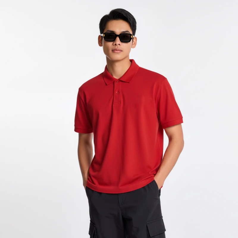 Polo Shirt Merah Casual Look