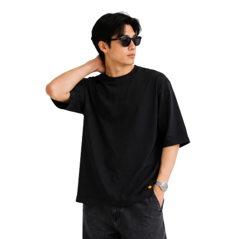 Oversized T-Shirt Black Polycot Premium 9007