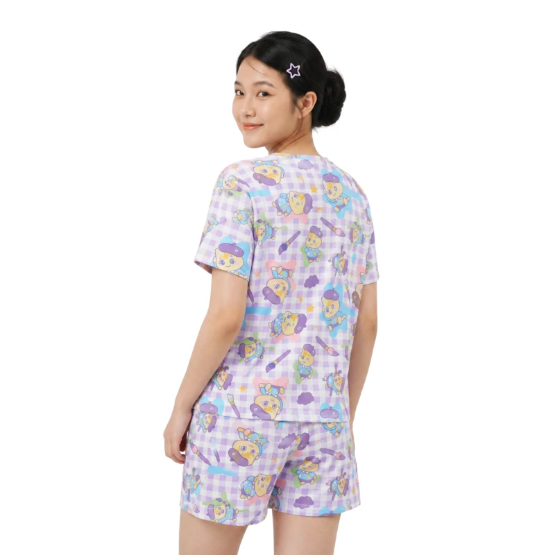 Setelan Piyama Homewear Big Size Motif Starlumi Purple Premium