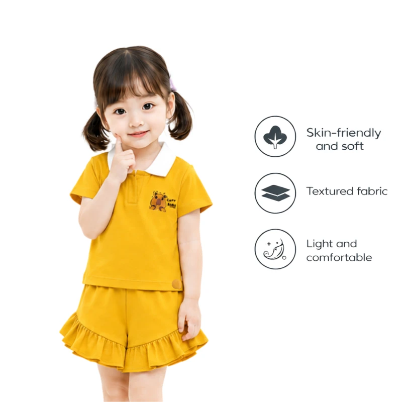 Setelan Anak Perempuan Yellow Motif CapyBara