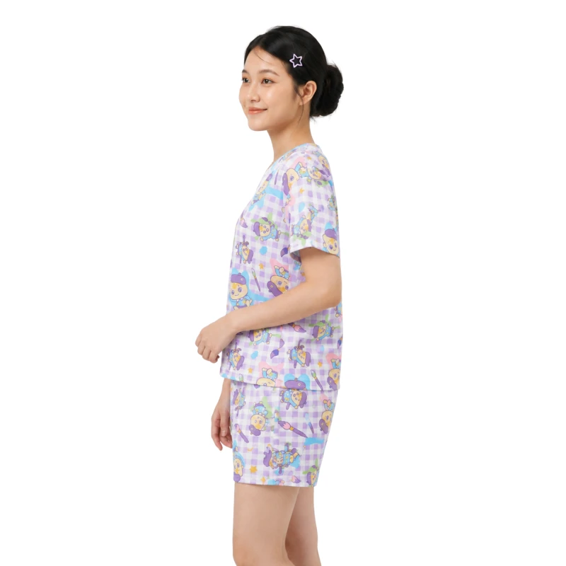 Setelan Piyama Homewear Big Size Motif Starlumi Purple Premium