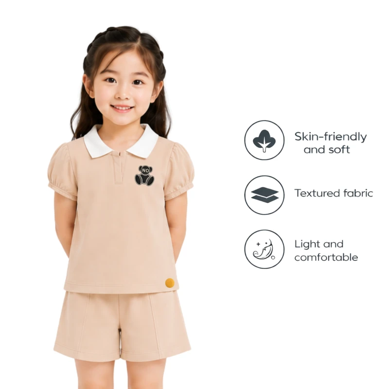Setelan Anak Perempuan Cream No Bear 3004