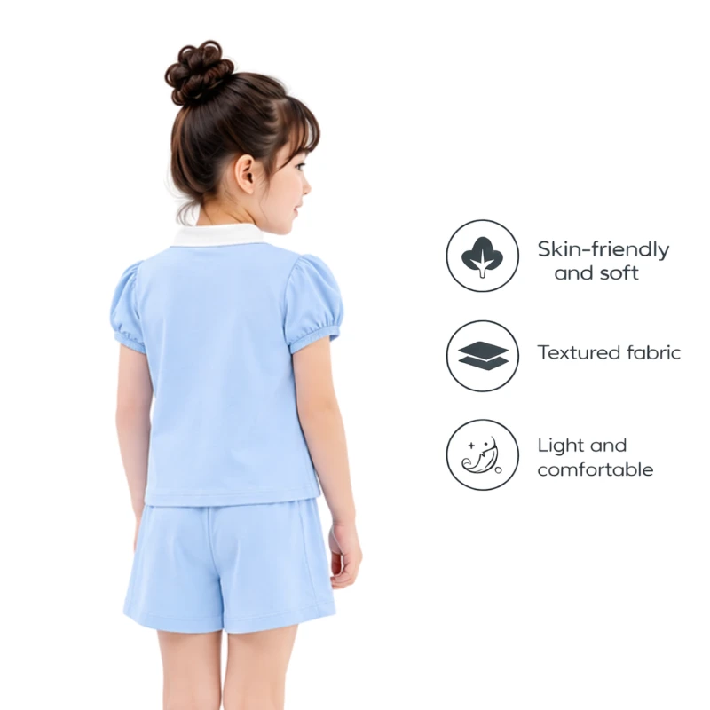 Setelan Anak Perempuan Biru Muda Summer Mode 3004