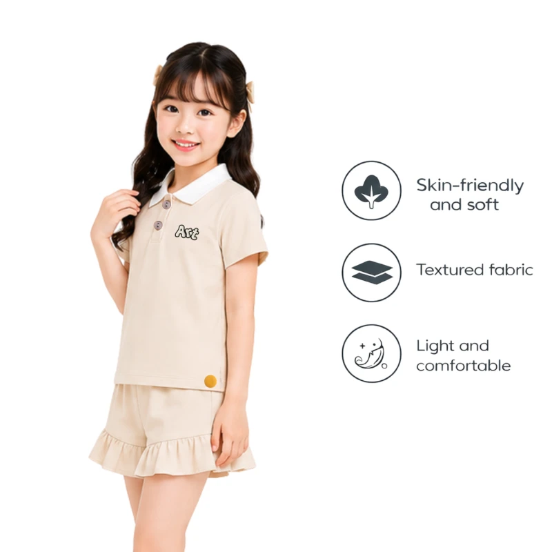 Setelan Anak Perempuan Cream Art 3005