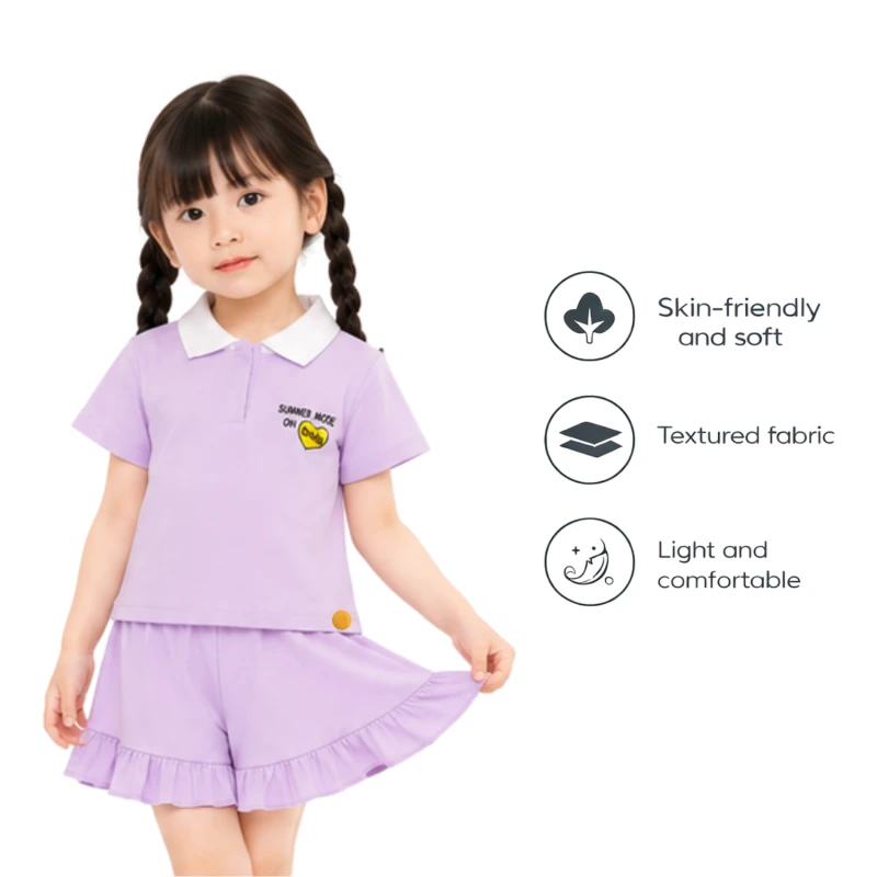 Setelan Anak Perempuan Lilac Motif Summer 