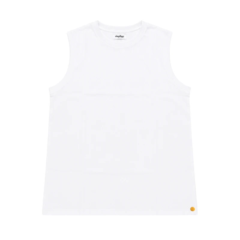 Atasan Tanpa Lengan Singlet White Top Polycot Premium 9006