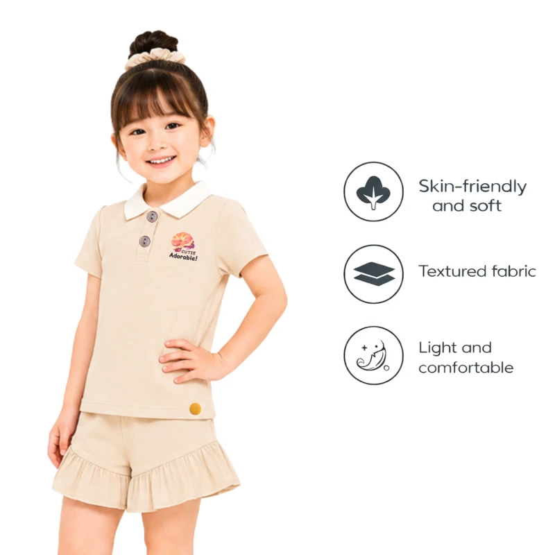 Setelan Anak Perempuan Cream Cutie 3005