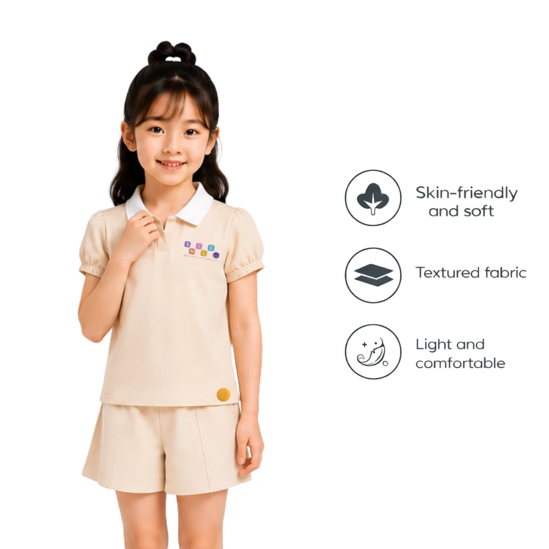 Setelan Anak Perempuan Cream Happy Everyday 3004