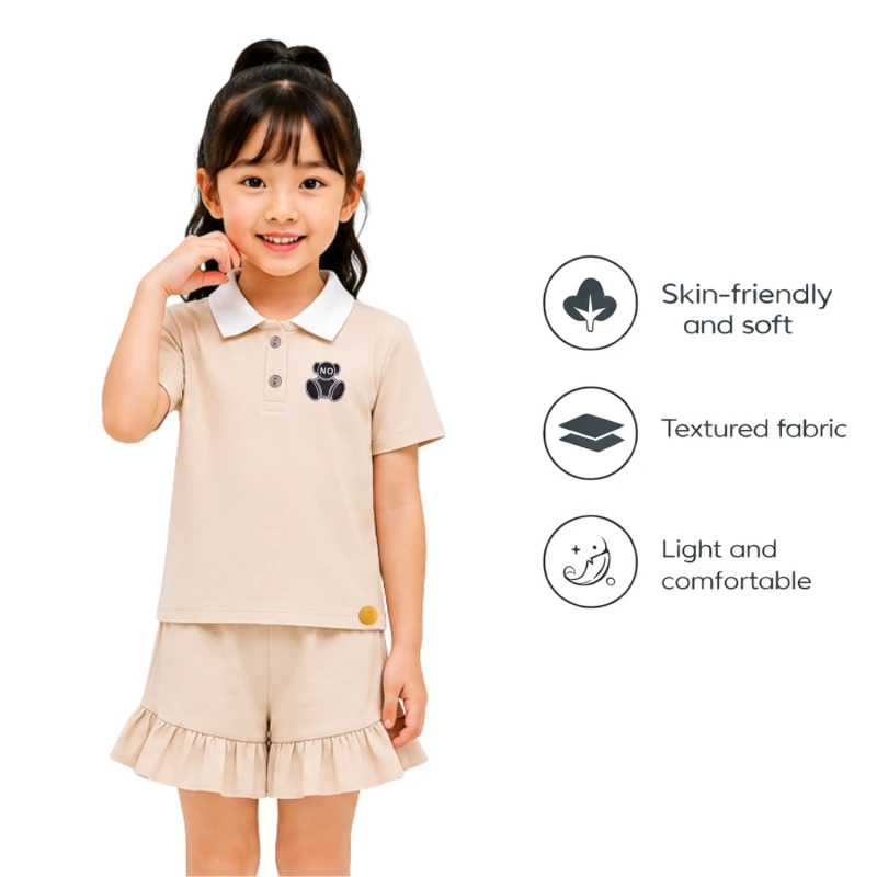 Setelan Anak Perempuan Cream No 3005