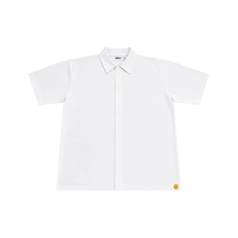 Polo Pria Shirt White Casual 9001