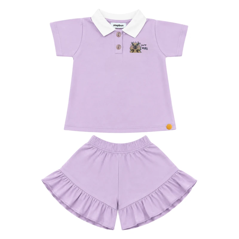 Setelan Anak Perempuan Lilac Capy Bara 3005