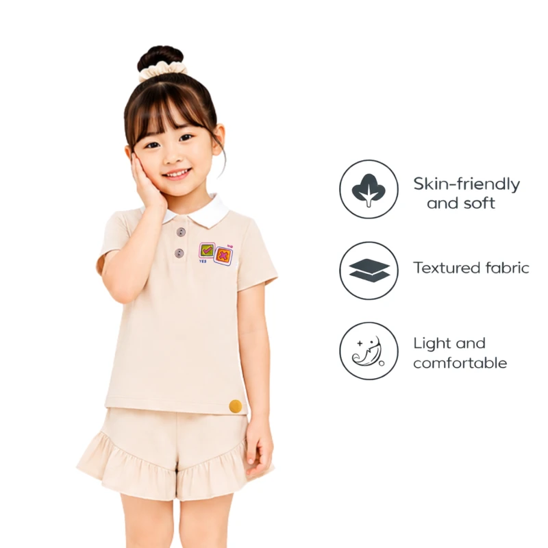 Setelan Anak Perempuan Cream 3005