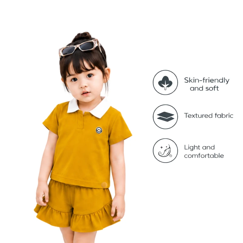 Setelan Anak Perempuan Yellow Emoji