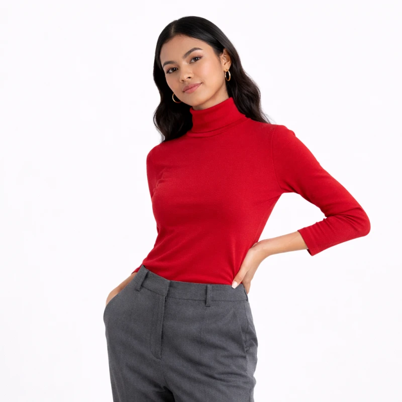 Mockneck Polos Merah Cabe