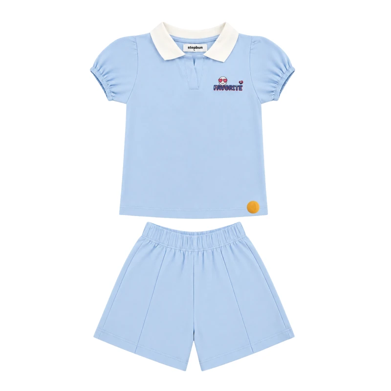 Setelan Anak Perempuan Biru Favorite 3004