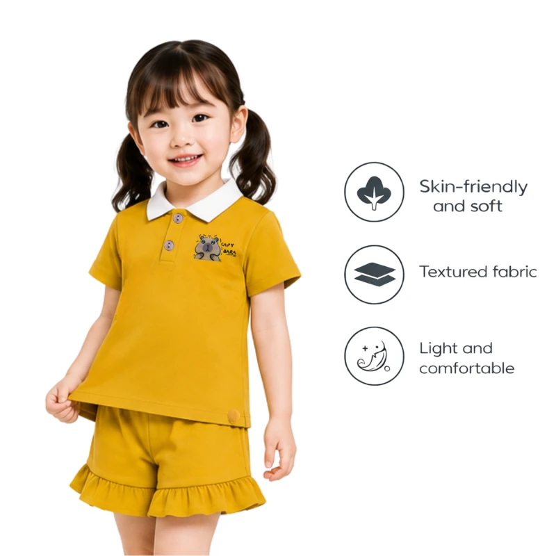 Setelan Anak Perempuan Yellow Capy Bara 3005