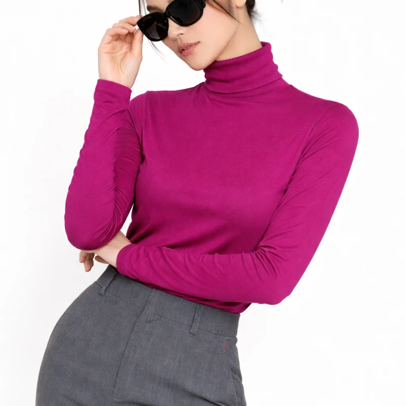 Mockneck Polos Magenta